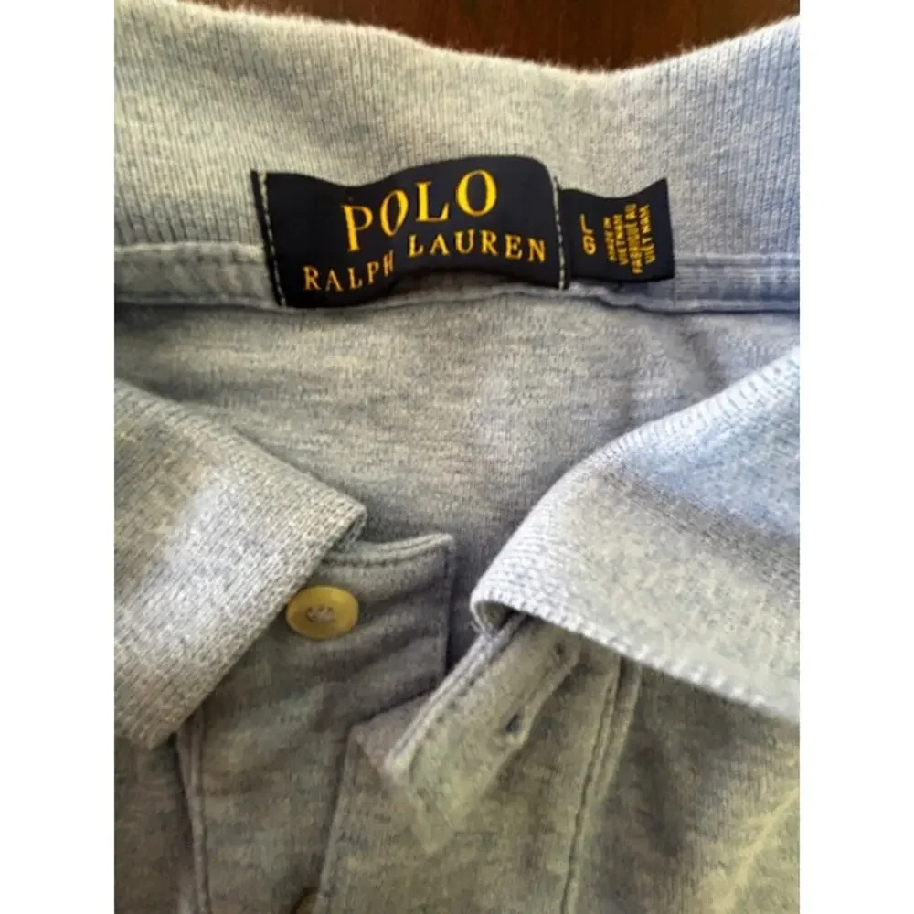 Polo Ralph Lauren Men Large Blue Heather Polo Shirt‎ Pony Logo Short Sleeve